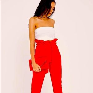 Red Paper Bag Pant